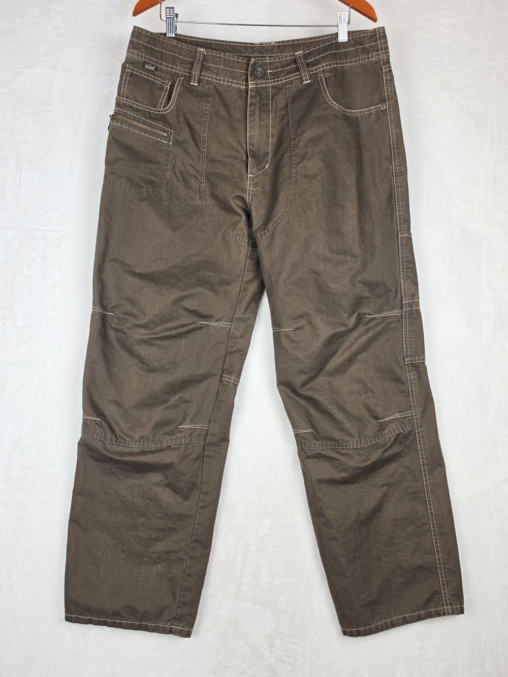 Kuhl Rydr Pants Mens 36x30 Brown Canvas Articulated Knee Hiking Workwear